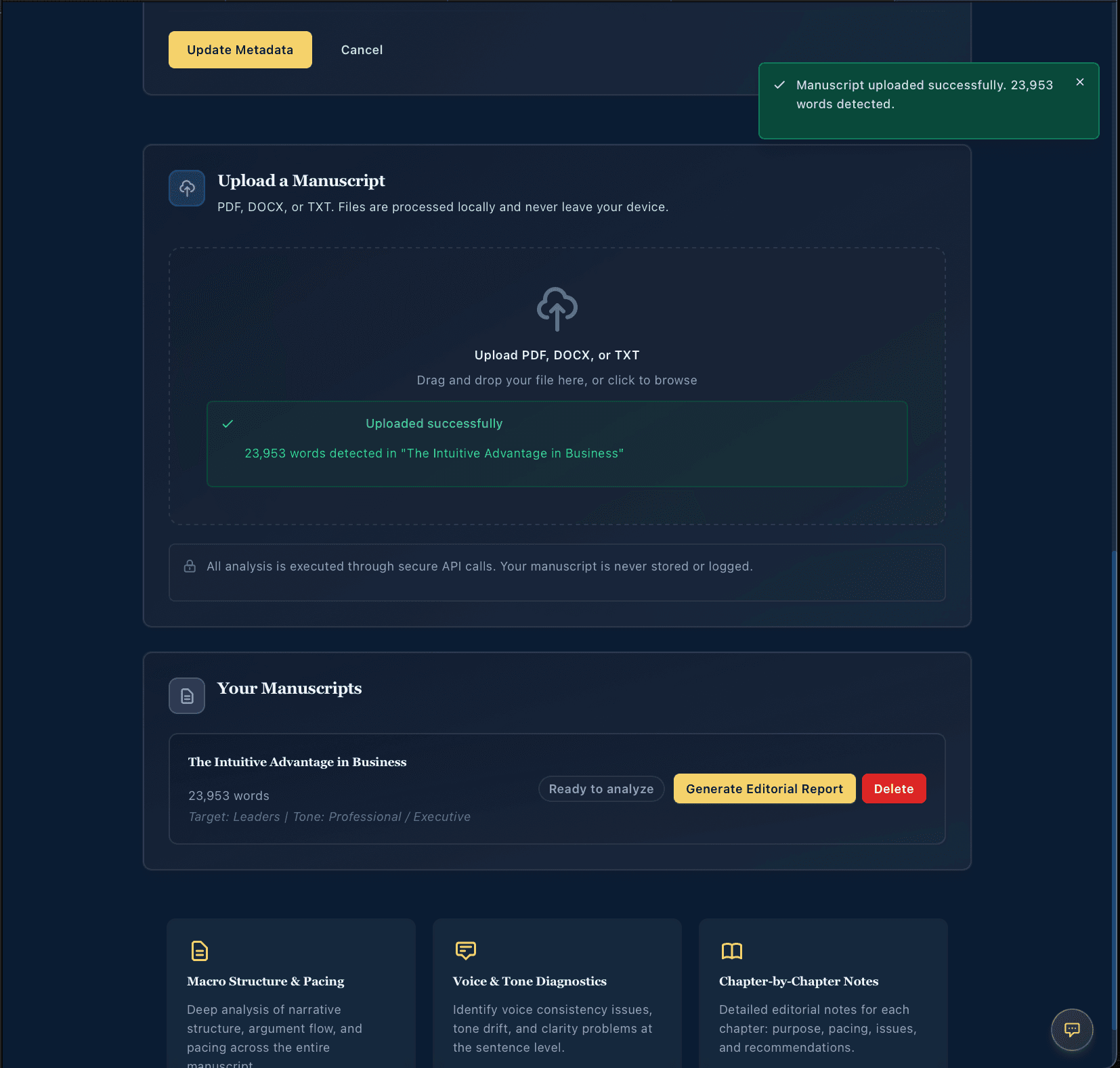 Analysis progress (early stage)