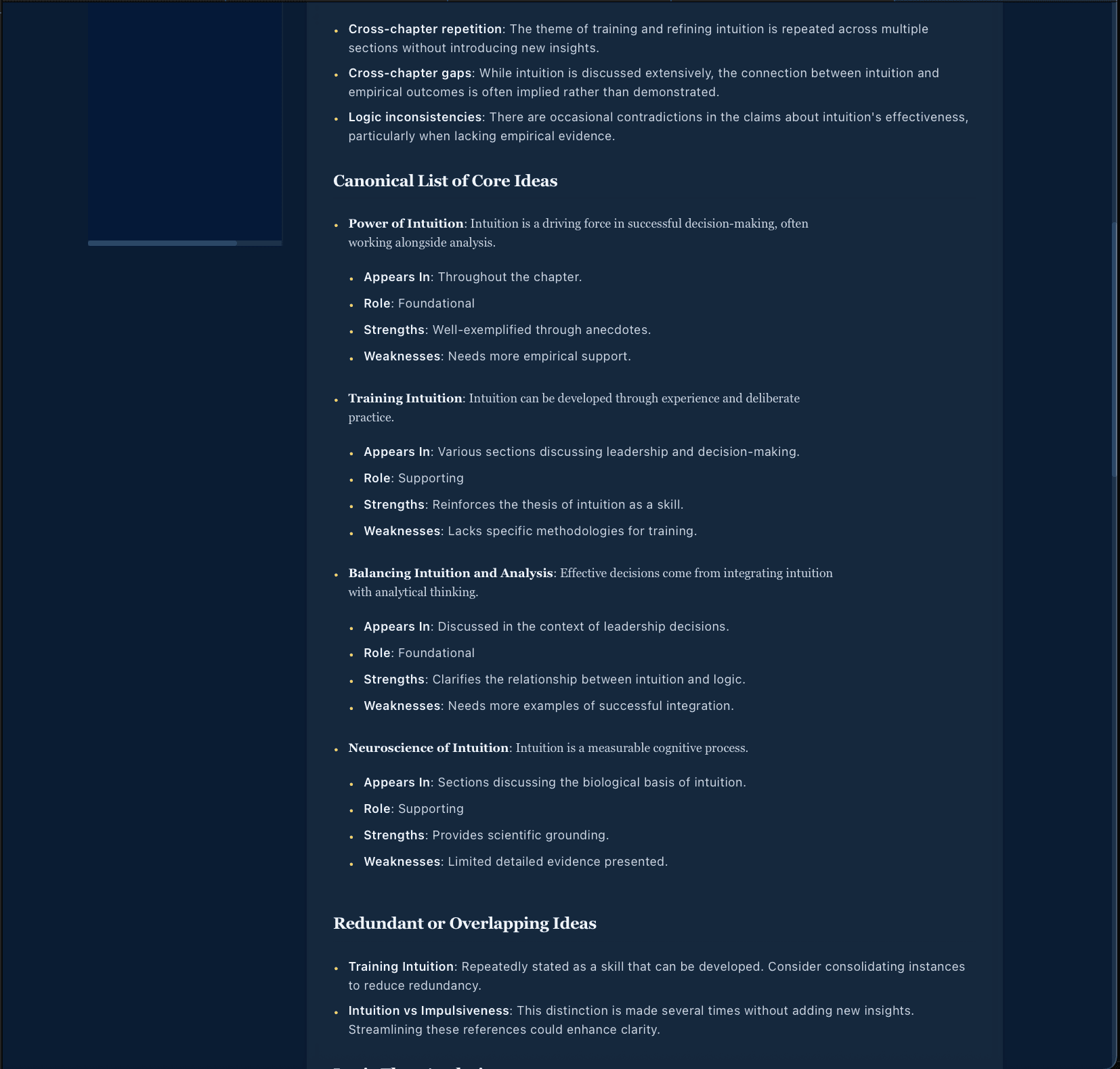 Consistency analysis