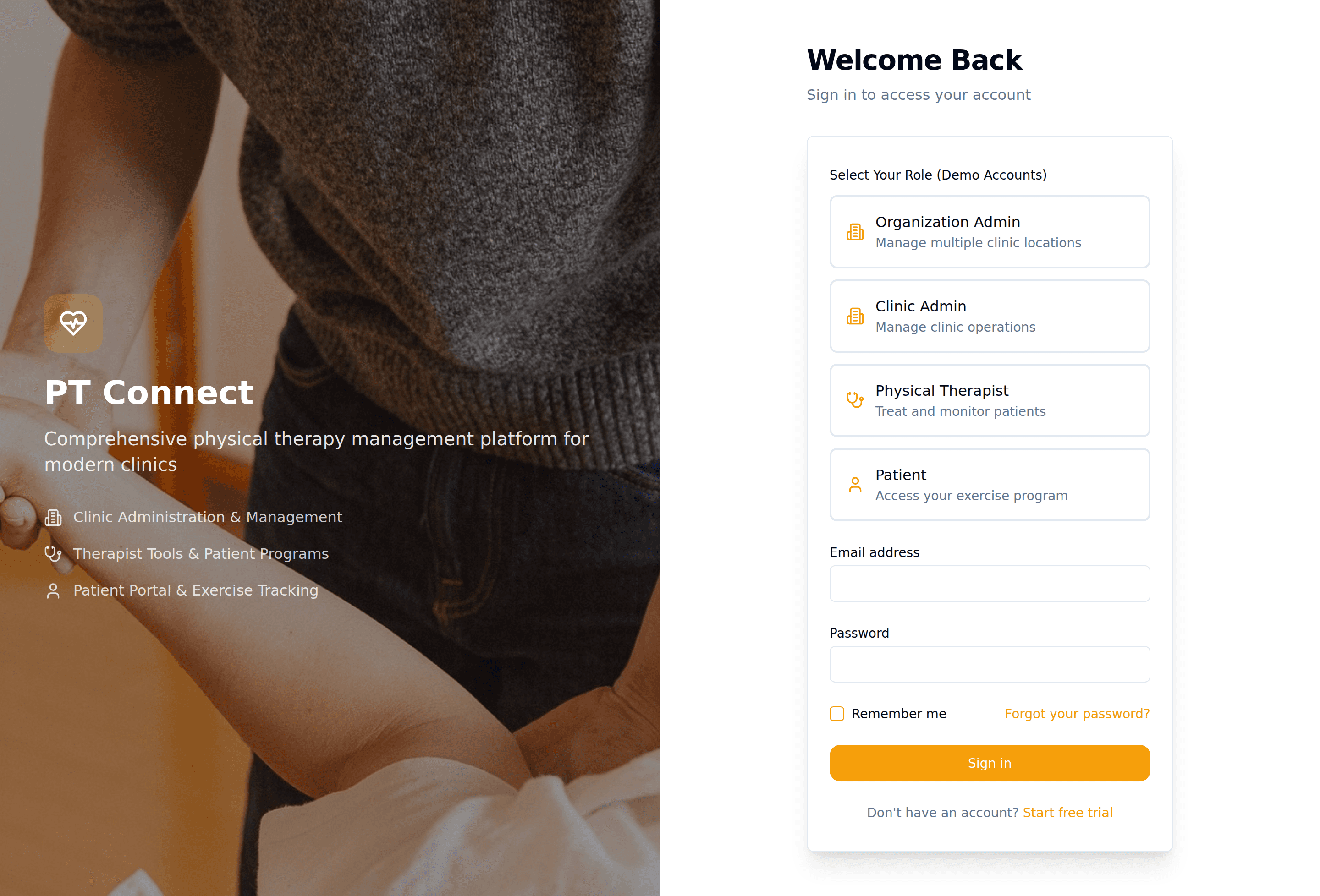 PTConnect hero dashboard
