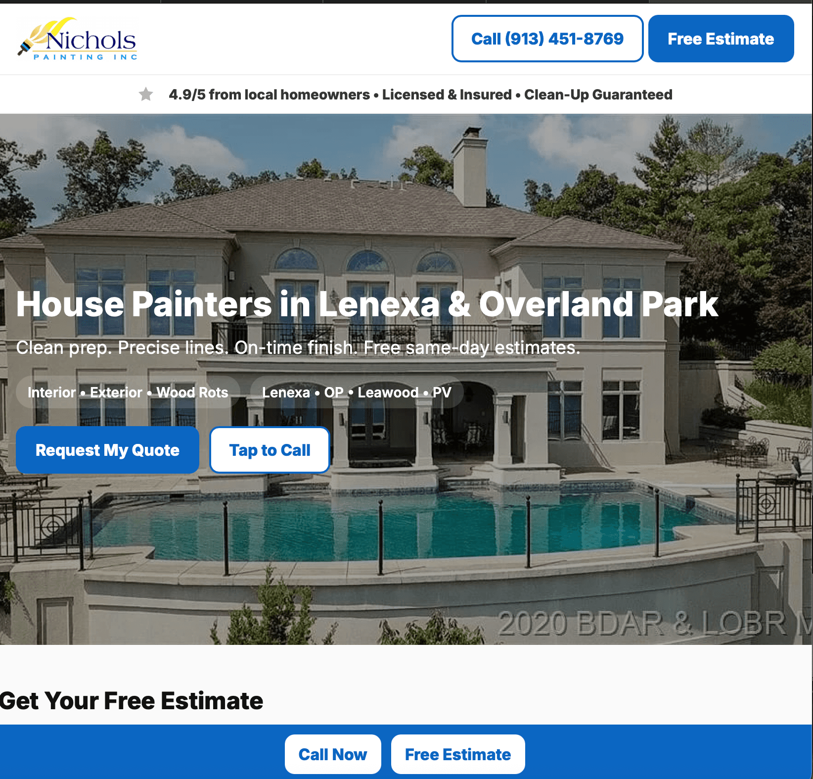 Direct-response landing page hero